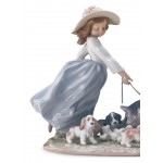 Lladro - Puppy Parade Girl with Dogs